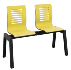 CARMEN 2, dřevěná lavice do čekárny, 2-sedák, vanilková, kostra černá